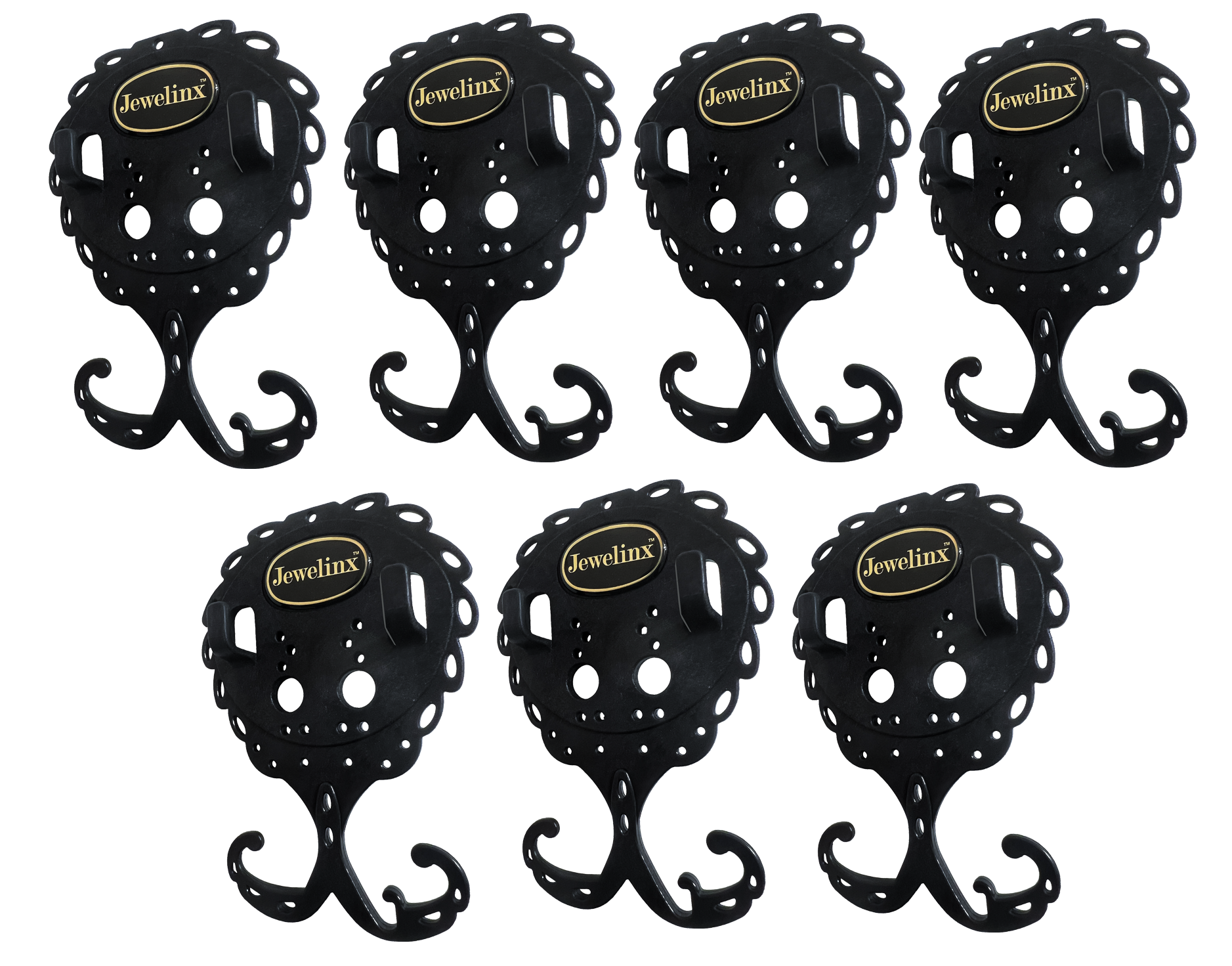 Jewelinx 7-Pack Hanging Jewelry Organizer Collection (5 Colors)