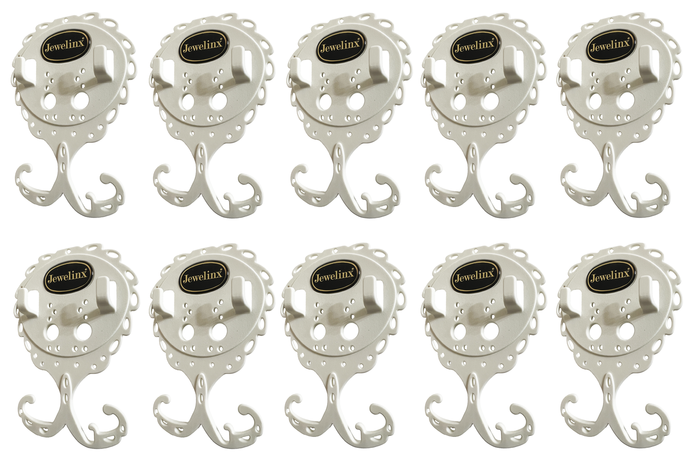 Jewelinx Hanging Jewelry Organizer 10-Pack Collection (5 Colors)