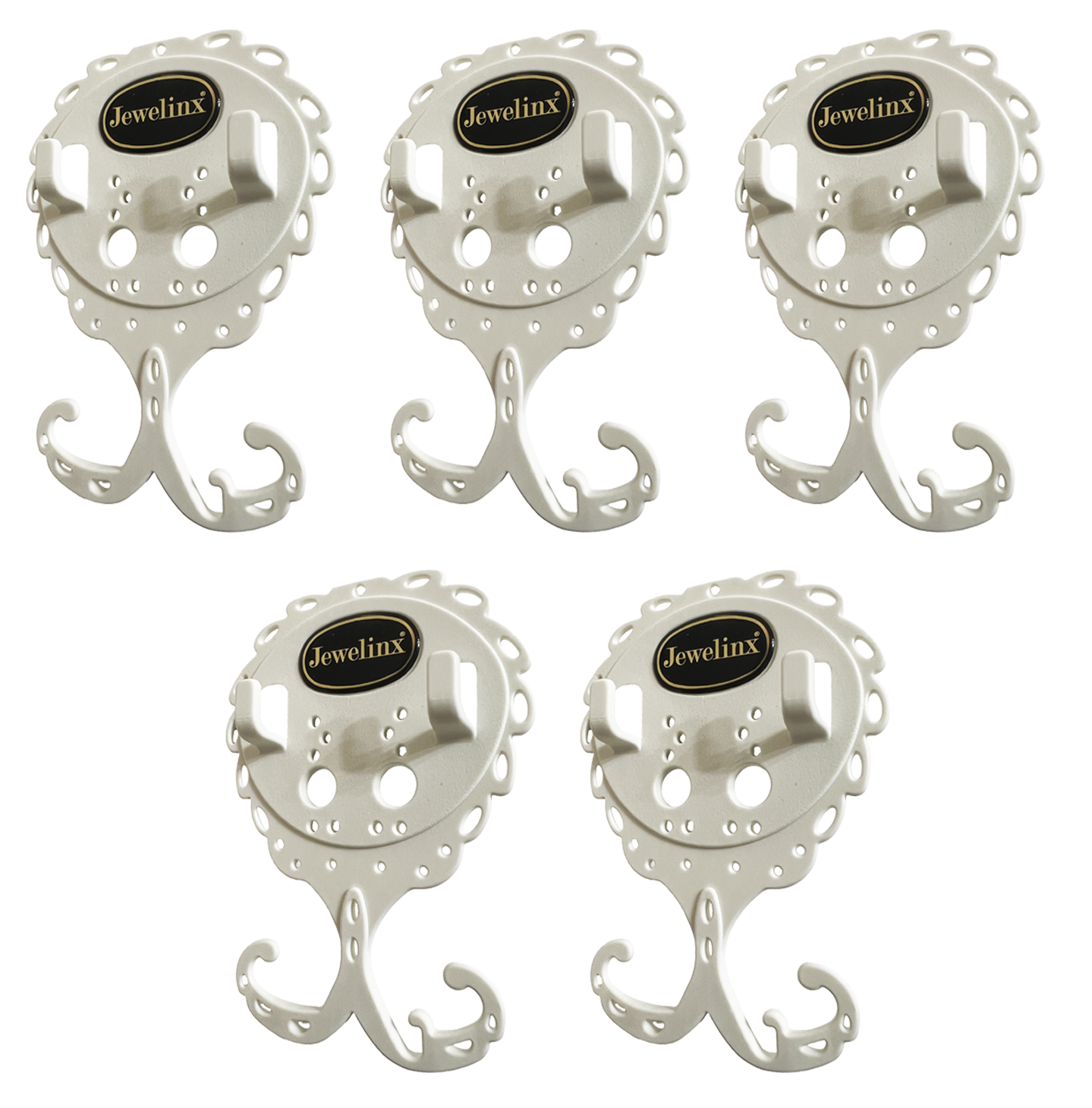 Jewelinx Hanging Jewelry Organizer 5-Pack Collection (6 Colors)