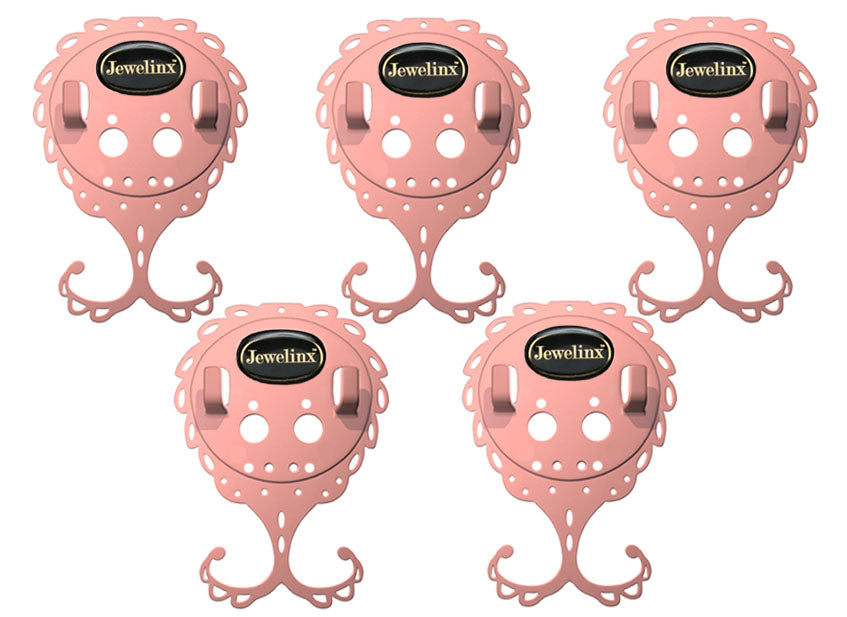 Jewelinx Hanging Jewelry Organizer 5-Pack Collection (6 Colors)
